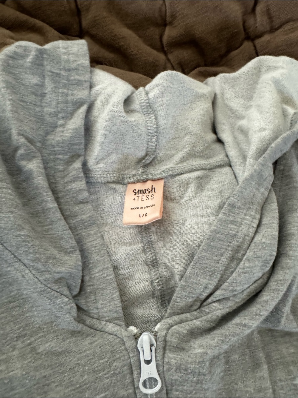 Smash + Tess Light Gray Hooded Jumpsuit